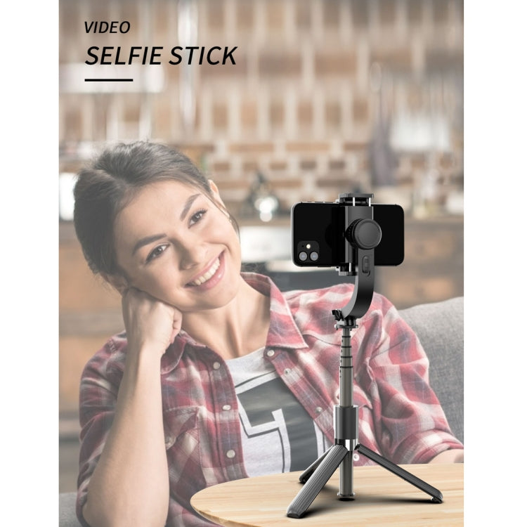 L08 Adjustable Gimbal Stabilize Bluetooth Self-timer Pole Tripod Selfie Stick(White) by buy2fix