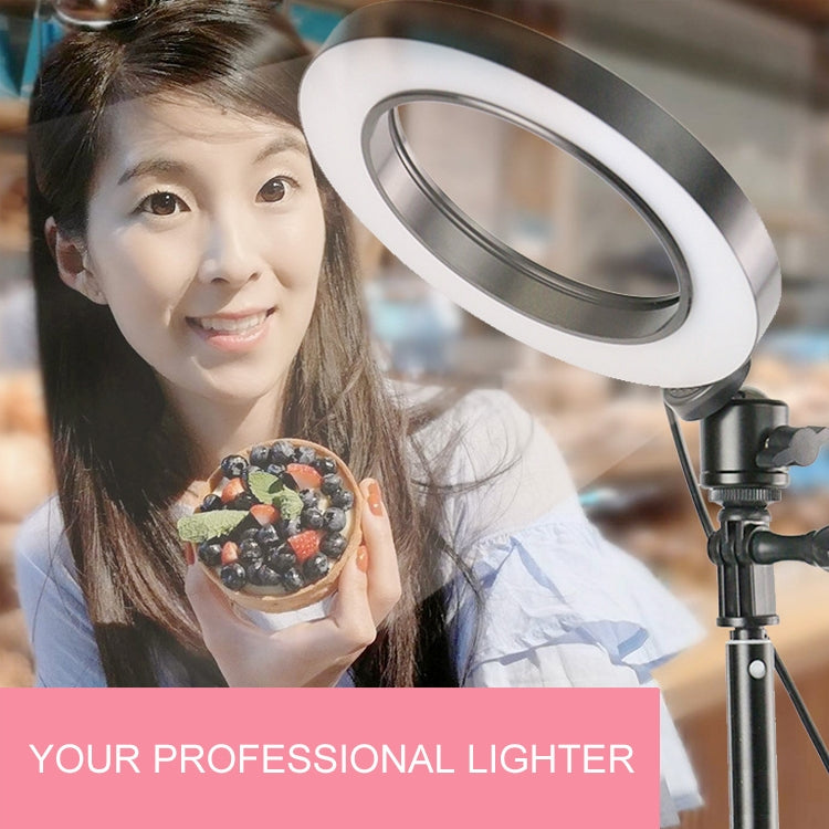 Live Broadcast Self-timer Dimming Ring LED Beauty Selfie Light with Small Table Tripod, Selfie Light Diameter: 16cm by buy2fix