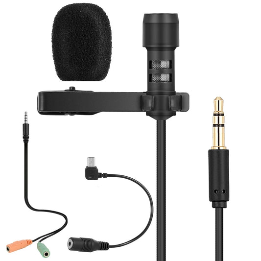 Yanmai R955 Clip-on Lapel Mic Lavalier Omni-directional Double Condenser Microphone, For Live Broadcast, Show, KTV, etc by buy2fix