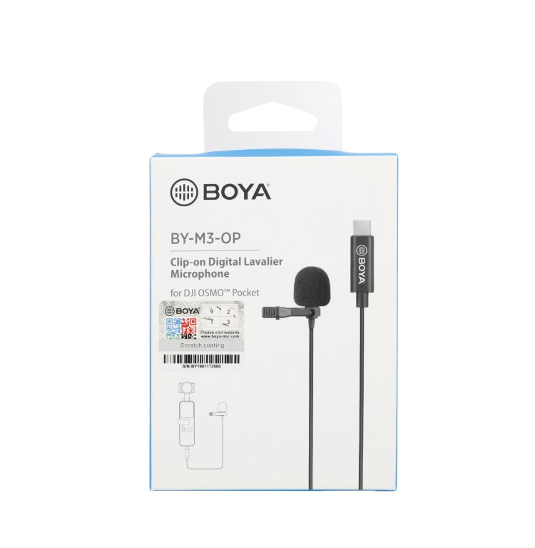 BOYA BY-M3-OP For DJI OSMO Pocket Clip-on Digital Lavalier Microphone (Black) by BOYA