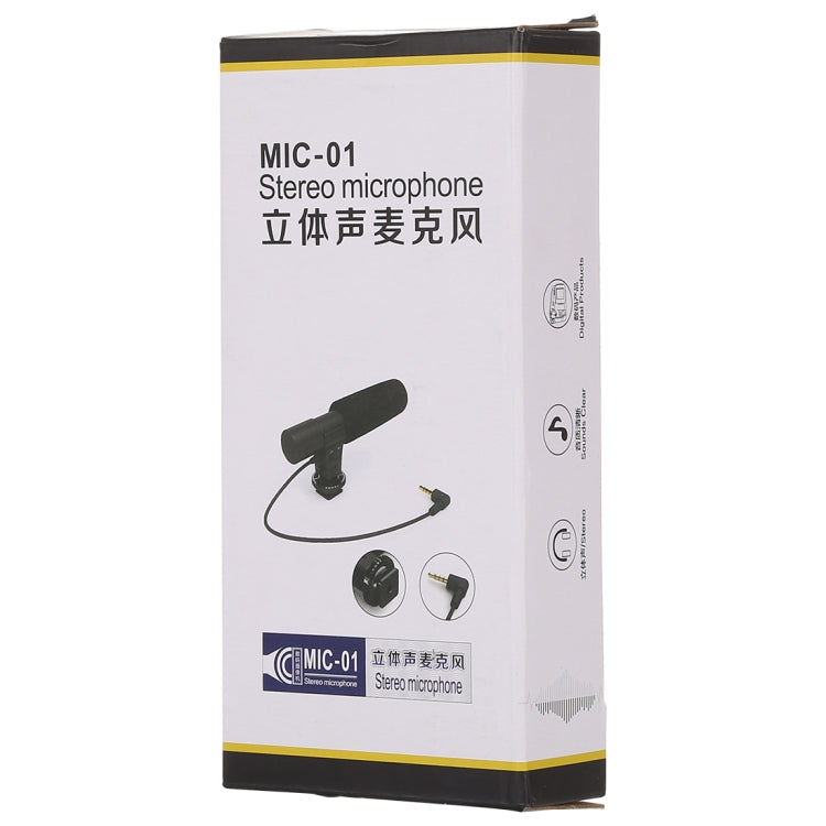 MIC-02 30-18000Hz Rate Sound Clear Stereo Microphone for Smartphone, Cable Length: 28cm by buy2fix