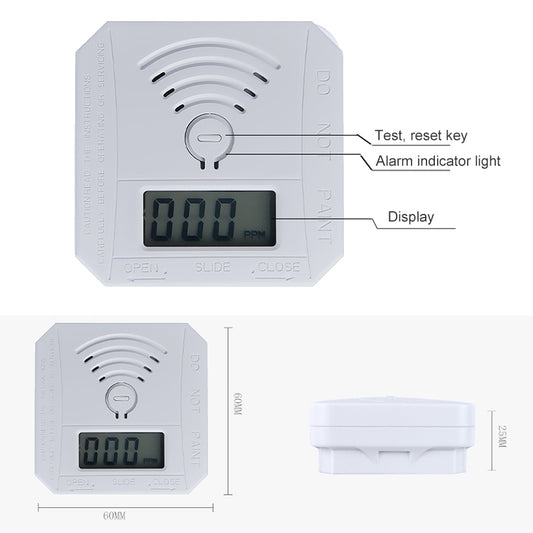 JSN-997 Mini LCD Digital Display Carbon Monoxide Detection Alarm without Battery by buy2fix