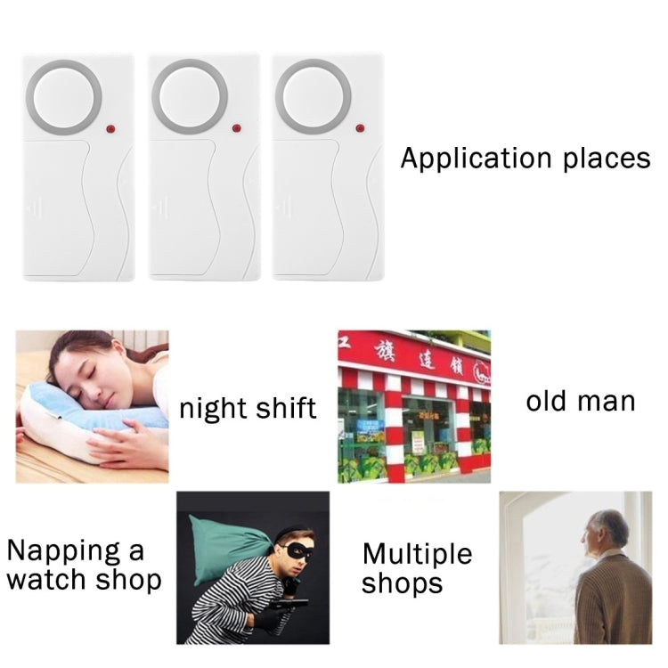 Home Security Wireless Remote Control Door Window Siren Magnetic Sensor Alarm Warning, 1 Remote Controller + 3 Magnetic Sensors by buy2fix