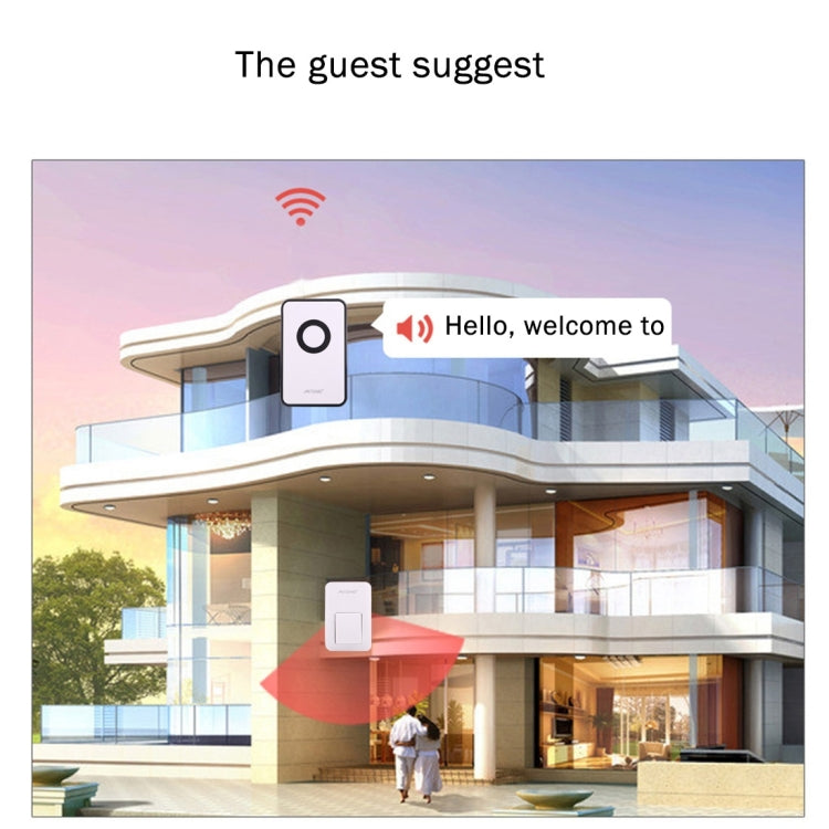 AITENG V018G Life Waterproof Battery-Free Wireless Doorbell, 1 Receiver + 1 x Transmitter, Receiver Distance: 130m, US Plug by AITENG