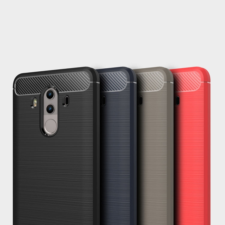 For Huawei Mate 10 Pro Brushed Texture Carbon Fiber Shockproof TPU Rugged Armor Protective Case (Navy Blue) by buy2fix
