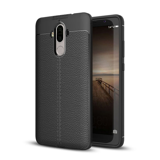 For Huawei Mate 9 Litchi Texture Full Coverage TPU Protective Back Cover Case (Black) by buy2fix