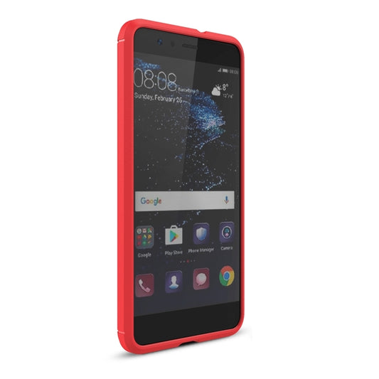 For Huawei P10 Lite Brushed Carbon Fiber Texture Shockproof TPU Protective Cover Case (Red) by buy2fix