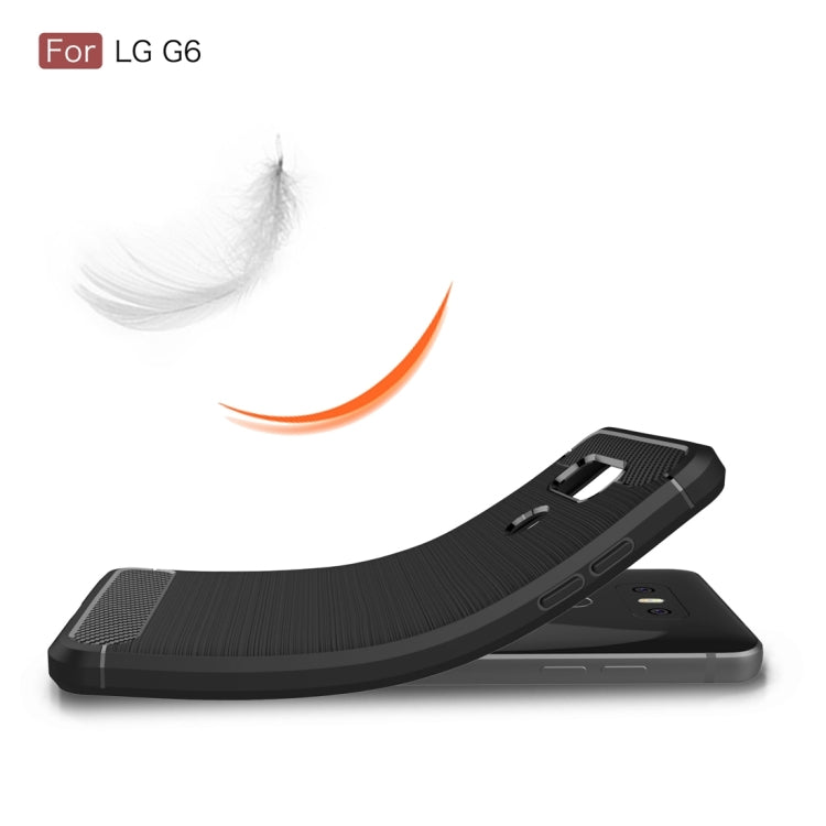 For LG G6 Brushed Carbon Fiber Texture Shockproof TPU Protective Cover Case(Black) by buy2fix