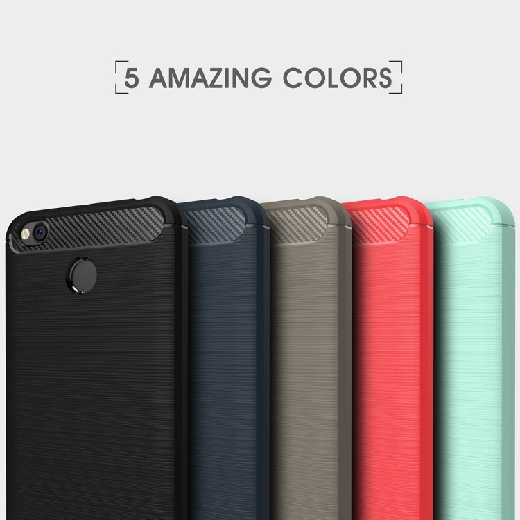 For Xiaomi Redmi 4X Brushed Carbon Fiber Texture Shockproof TPU Protective Cover Case (Black) by buy2fix