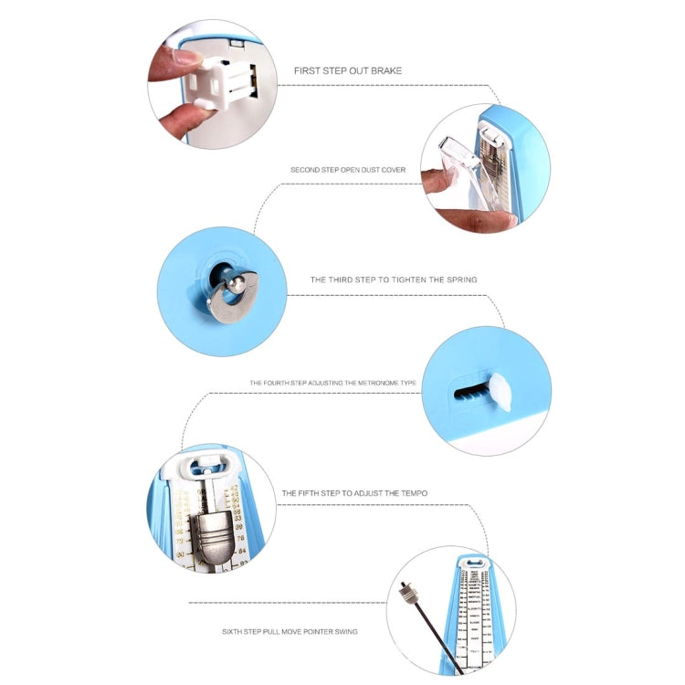 Piano Guitar Drum Violin Zither Universal Mechanical Metronome, Classic Version(Black) by buy2fix