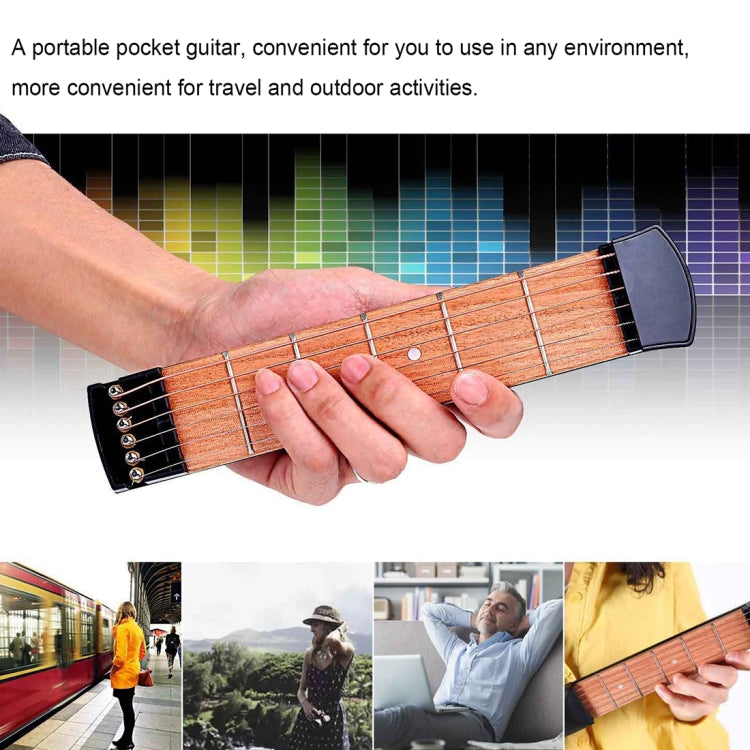 6 Fret Portable Pocket Guitar Practice Tool Gadget for Beginner Chord Fingering Practice Tool by buy2fix