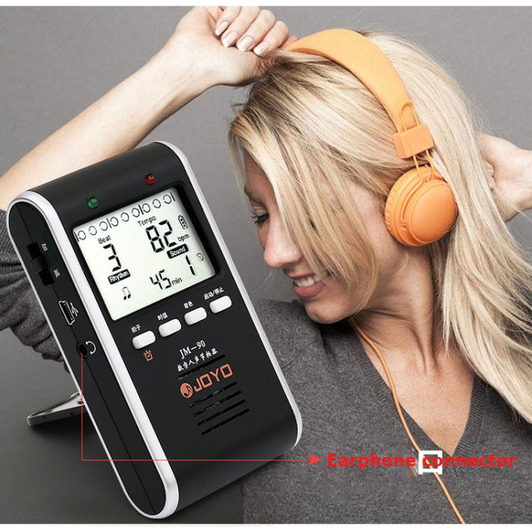 JOYO JM-90 Mini Portable Rechargeable Clip-on LED Indicator Electronic Digital Metronome Tone Generator Tuner for Guitar Violin Ukulele(Black) by JOYO