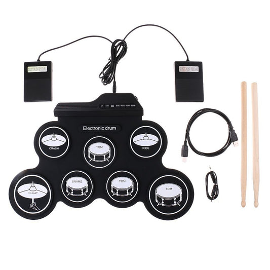 Portable Silicone Hand Roll USB Electronic Drum, Black Icon Version by buy2fix