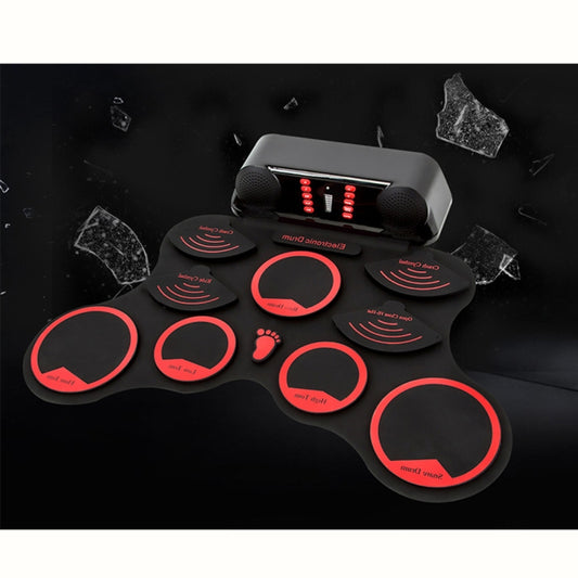 Portable Adult Beginner Children Hand Roll Electronic Drum(Black) by buy2fix
