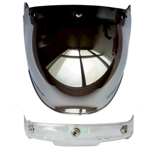 Soman Motorcycle Bubble Visor Open Face Helmet Visor Helmet Windshield Shield with Transparent Frame(Mirror) by SOMAN