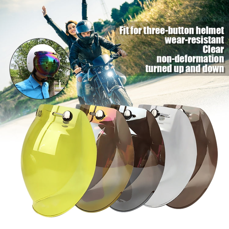 Soman Motorcycle Bubble Visor Open Face Helmet Visor Helmet Windshield Shield with Transparent Frame(Yellow) by SOMAN