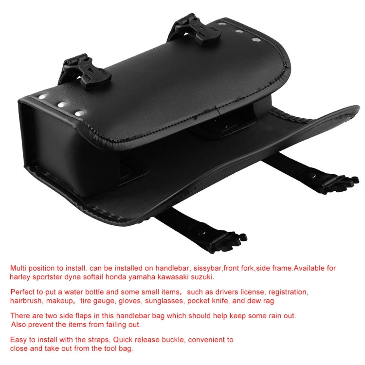 MB-OT012-BK Motorcycle Modification Accessories Universal PU Leather Waterproof Tool Bag, Size: 30.5 x 12 x 9cm by buy2fix