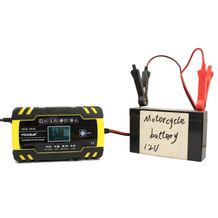 FOXSUR 12V-24V Car Motorcycle Truck ABS Repair Battery Charger AGM Charger, UK Plug by FOXSUR