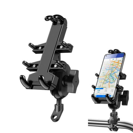Tilt Rearview Mirror Screw Hole Ball-Head Motorcycle Eight-jaw Aluminum Phone Navigation Bracket by buy2fix