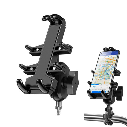 M8 Bolt Ball-Head Motorcycle Multi-function Eight-jaw Aluminum Phone Navigation Holder Bracket by buy2fix