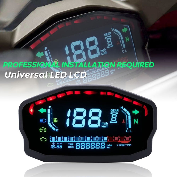 Speedpark Universal Motorcycle Modified LCD Speedometer Digital Backlight Odometer by Speedpark