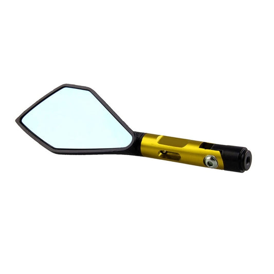 Modified Motorcycle Aluminium Alloy Rhombus Reflective Light Side Rearview Mirror (Gold) by buy2fix