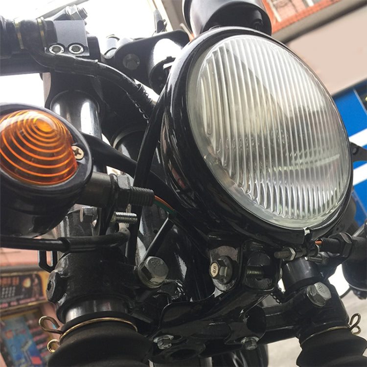 4 inch Motorcycle Black Shell Glass Retro Lamp LED Headlight Modification Accessories(Yellow) by buy2fix