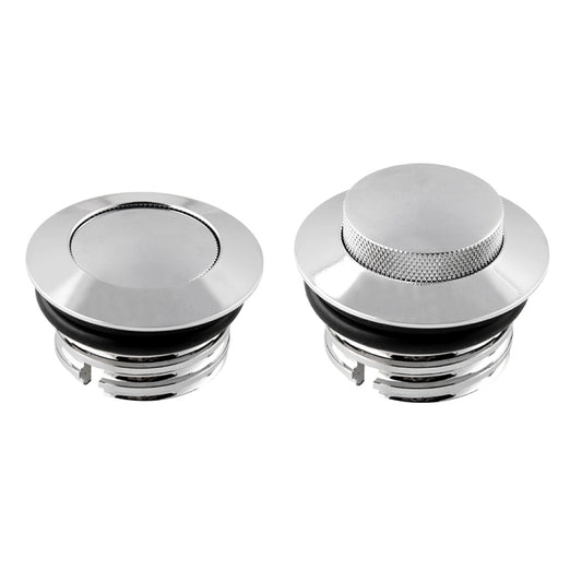Motorcycle Flush Pop-up Gas Cap with O-ring for Harley Davidson (Silver) by buy2fix