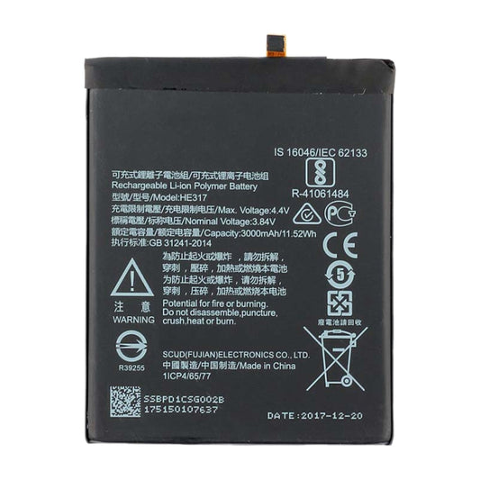 HE317 Li-ion Polymer Battery for Nokia 6 TA-1000 TA-1003 TA-1021 TA-1025 TA-1033 TA-1039 by buy2fix