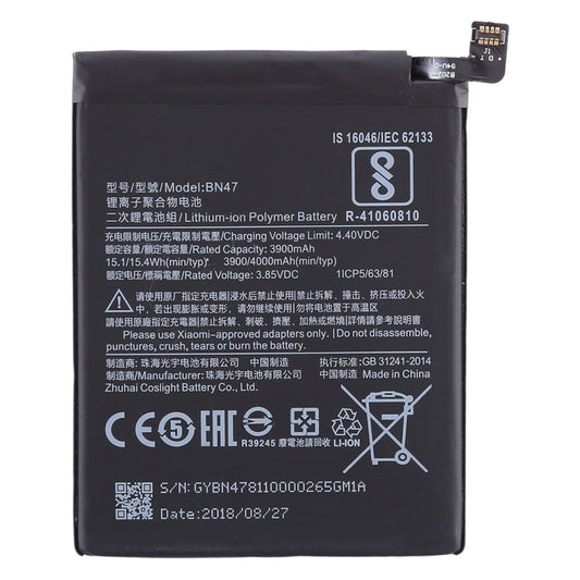 3900mAh BN47 for Xiaomi Redmi 6 Pro Li-Polymer Battery by buy2fix