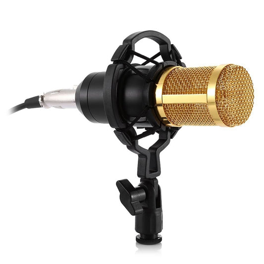 BM-800 3.5mm Studio Recording Wired Condenser Sound Microphone with Shock Mount, Compatible with PC / Mac for Live Broadcast Show, KTV, etc.(Black) by buy2fix