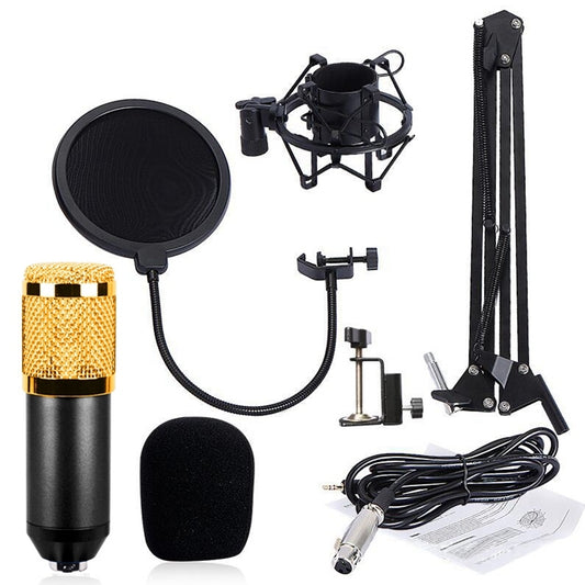 BM-800 Network K-Song Dedicated High-end Metal Shock Mount Microphone Set(Black) by buy2fix