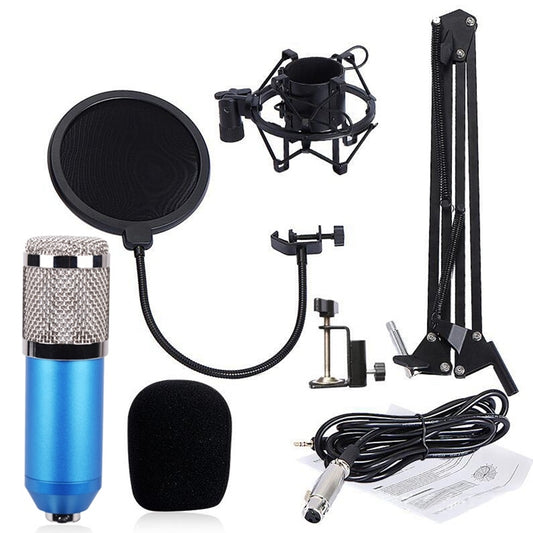BM-800 Network K-Song Dedicated High-end Metal Shock Mount Microphone Set(Blue) by buy2fix
