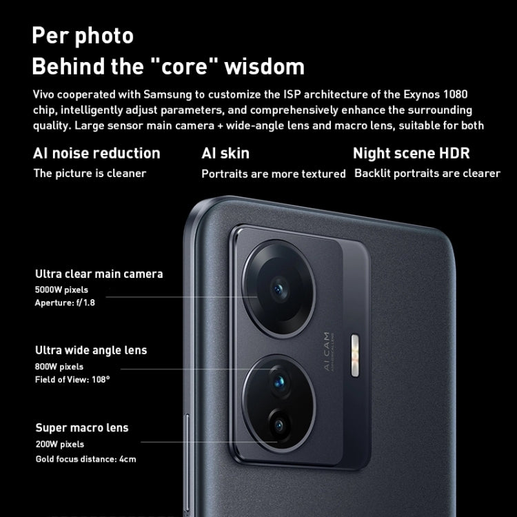 vivo S15e 5G, 50MP Camera, 8GB+256GB, Triple Back Cameras, Srceen Fingerprint Identification, 4700mAh Battery, 6.44 inch Android 11.0 OriginOS Ocean Exynos 1080 Octa Core up to 2.8GHz, OTG, NFC, Network: 5G (Blue) by vivo