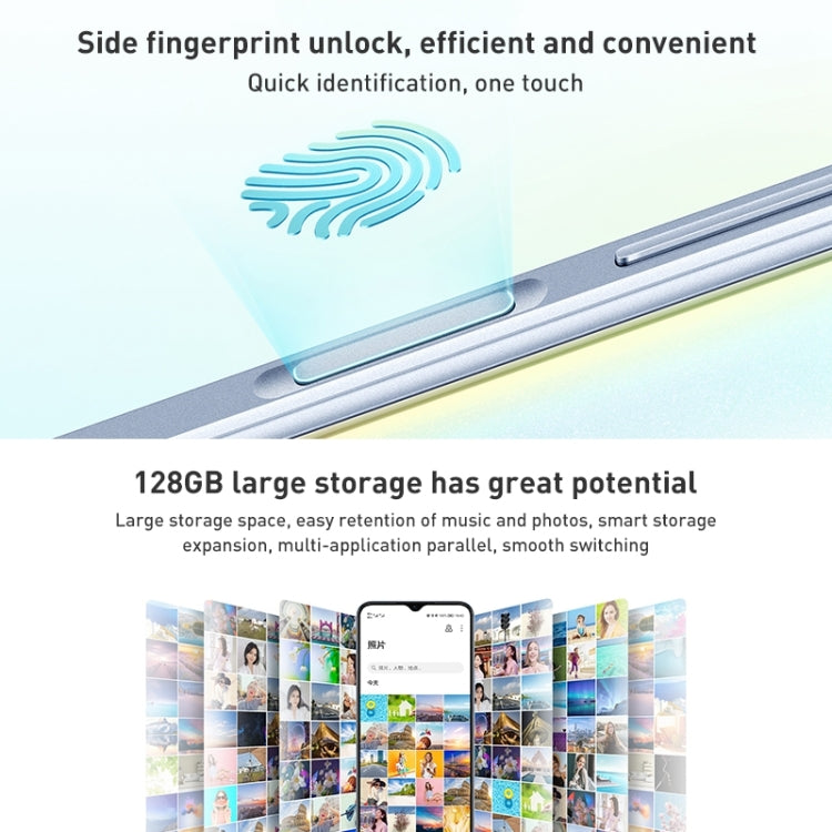 Honor Play6C 5G VNE-AN40, 6GB+128GB, China Version, Dual Back Cameras, Side Fingerprint Identification, 5000mAh Battery, 6.5 inch Magic UI 5.0 (Android R) Qualcomm Snapdragon 480 Plus Octa Core up to 2.2GHz, Network: 5G, Not Support Google Play(Silver) by HONOR