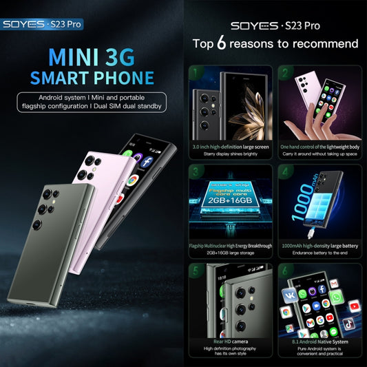 SOYES S23 Pro, 2GB+16GB, 3.0 inch Android 8.1 MTK6580 Quad Core up to 1.3GHz, Bluetooth, WiFi, GPS, Network: 3G, Dual SIM (Green) by SOYES