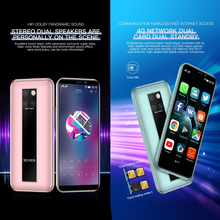 SOYES S10H, 3GB+32GB, Face Identification, 3.46 inch Android 9.0 MTK6739CW Quad Core up to 1.28GHz, Dual SIM, Bluetooth, WiFi, GPS, Network: 4G(Black) by SOYES