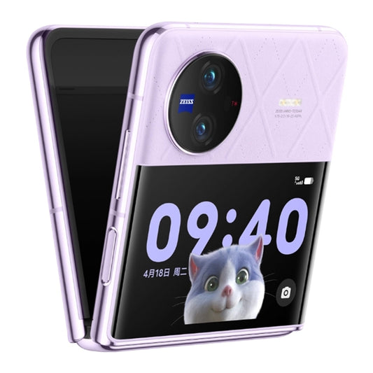 vivo X Flip 5G, 50MP Camera, 12GB+512GB, Dual Back Cameras, Side Fingerprint Identification, 4400mAh Battery, 6.74 inch + 3.0 inch Android 13.0 OriginOS 3 Qualcomm Snapdragon 8+ Gen1 Octa Core up to 3.0GHz, NFC, OTG, Network: 5G (Purple) by vivo
