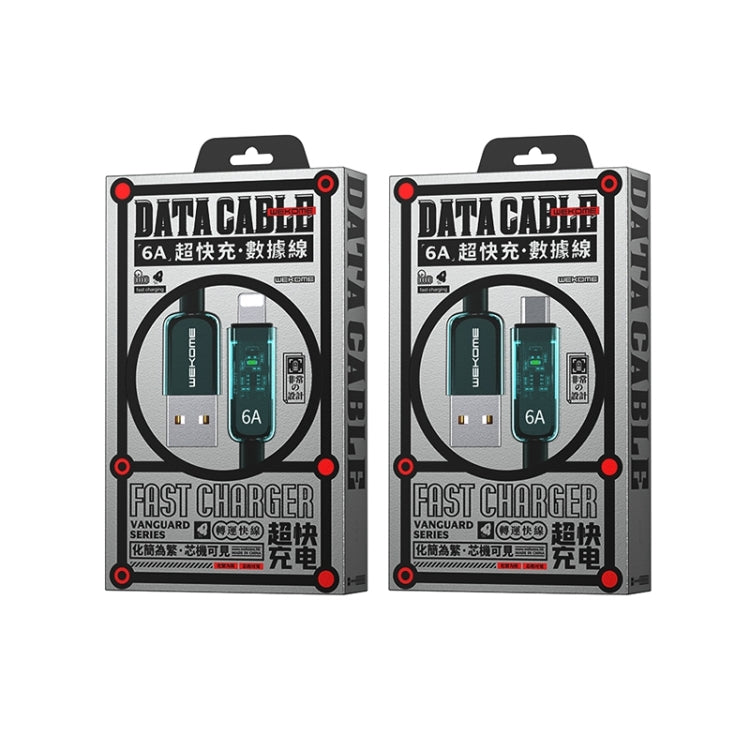 WK WDC-180 6A Pioneer Series USB to 8 Pin Transparent Fast Charge Data Cable, Length: 1m(Green) by WK