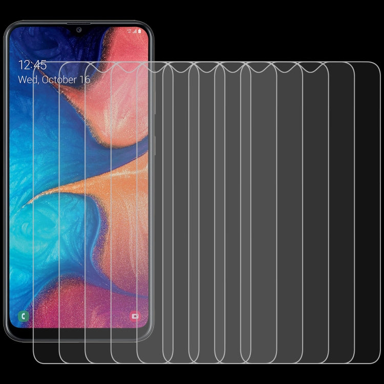 For Samsung Galaxy A20 10 PCS 0.26mm 9H 2.5D Tempered Glass Film by buy2fix