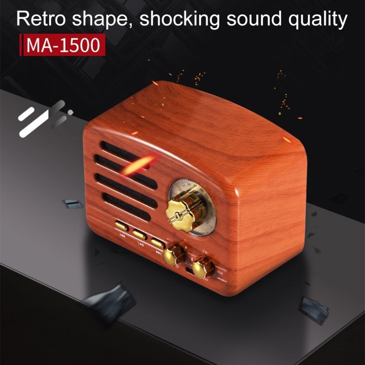 Angel MA-1500 Retro Bluetooth HiFi Radio Speaker with Colorful LED Light, Support USB & FM & 3.5mm Aux by buy2fix