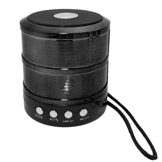 WS-887 Bluetooth Speaker with Lanyard, Support Hands-free Call & FM & U Disk & TF Card & AUX(Black) by buy2fix
