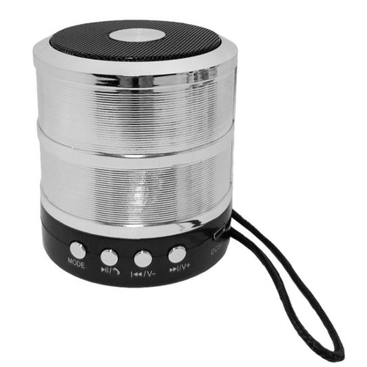 WS-887 Bluetooth Speaker with Lanyard, Support Hands-free Call & FM & U Disk & TF Card & AUX(Silver Grey) by buy2fix