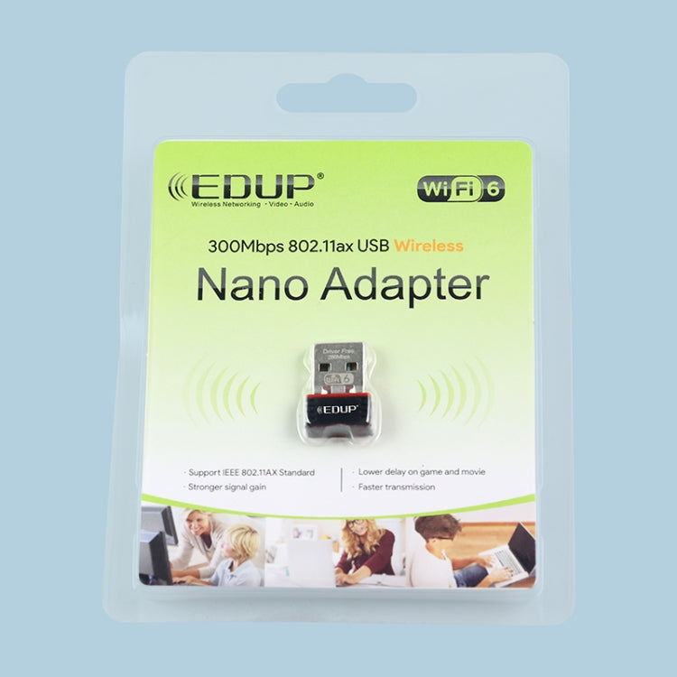 EDUP EP-AX300 300Mbps WiFi6 USB Free Drive Network Adapter by EDUP