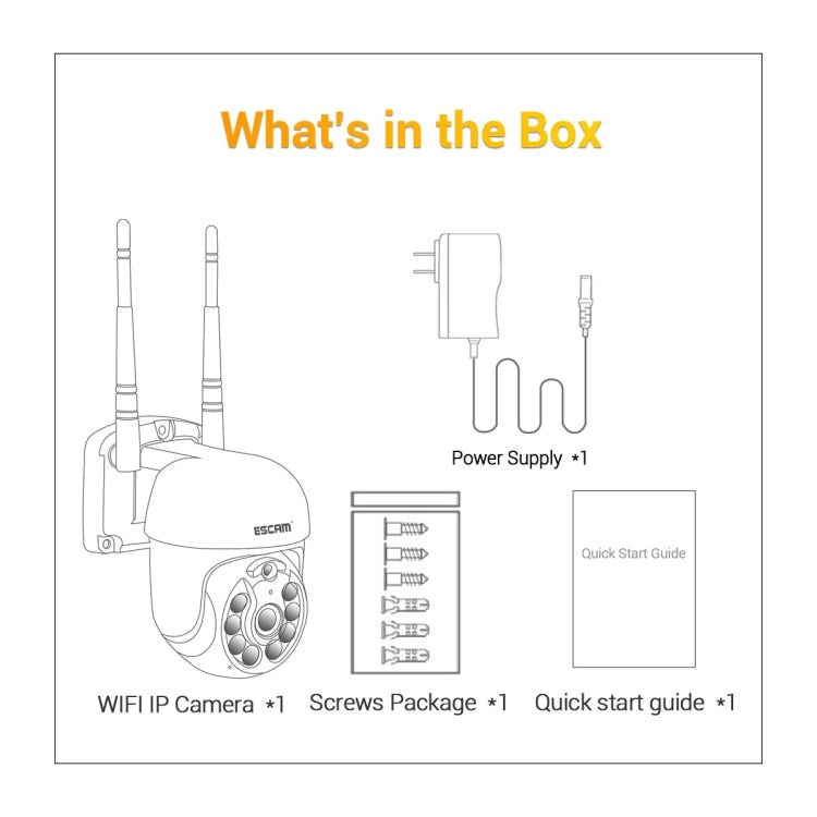 ESCAM WNK610 3.0 Million Pixels Wireless Dome IP Camera, Support Motion Detection & Two-way Audio & Full-color Night Vision & TF Card, UK Plug by ESCAM