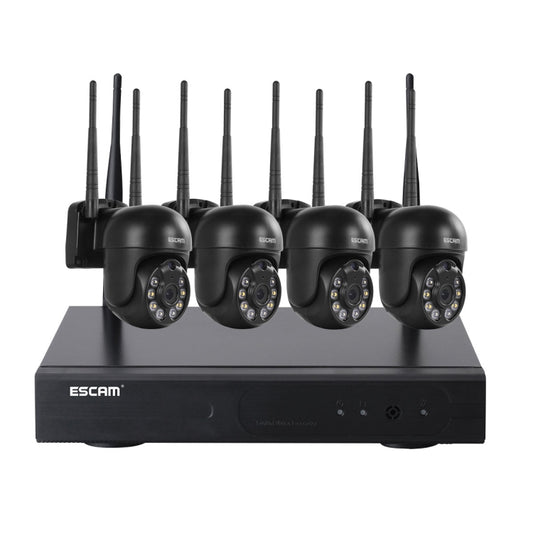 ESCAM WNK614 HD 3.0 Million Pixels 8-channel Wireless + 4IPC Wireless NVR Security System, AU Plug by ESCAM
