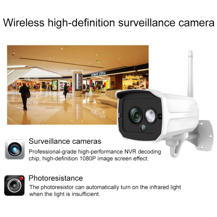H105 1080P HD 4-ways Wiring-free Wireless Camera NVR Kit by buy2fix