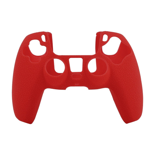 Leather Texture Silicone Protective Case For PS5(Red) by buy2fix