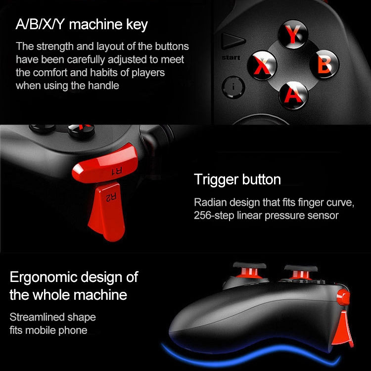 MB-838(X5Plus) Bluetooth 4.0 + 2.4G Wireless Dual-mode Gamepad with Retractable Bracket, Support Android / IOS Direct Connection and Direct Play by buy2fix