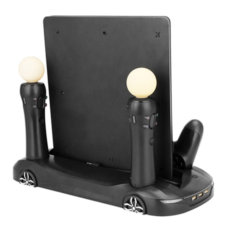 Multi-function Host Machine Dissipate Heat Charging Base Holder for PS4 Pro / Slim(White) by buy2fix